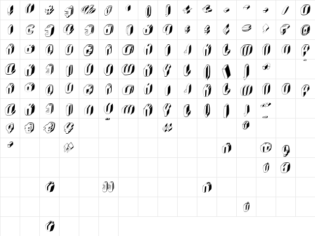 TypoCubes Regular  glyph index