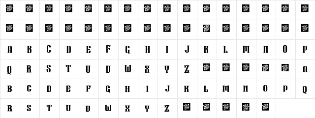 WallAxe Black Regular  glyph index
