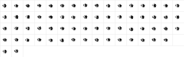 ZombieScratch Regular  glyph index