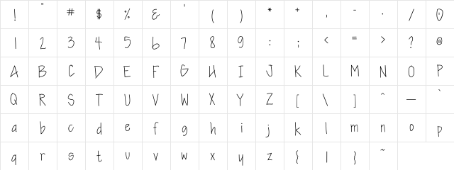 Scrap Mommy Regular  glyph index