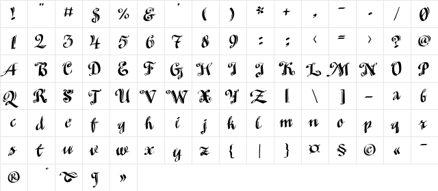 MinusmanC Regular  glyph index