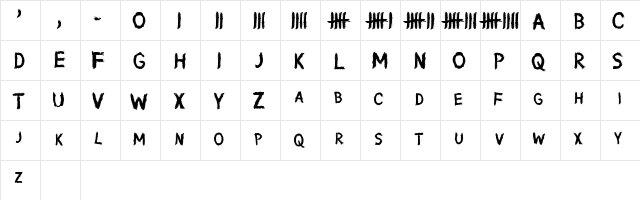 Writing Without Ink Regular  glyph index