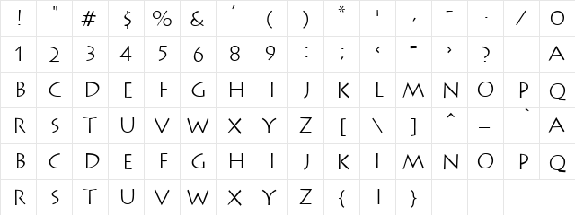 Marshall 8 Regular  glyph index