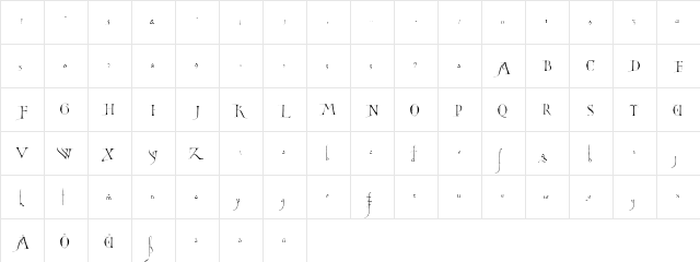 Astaroth Regular  glyph index