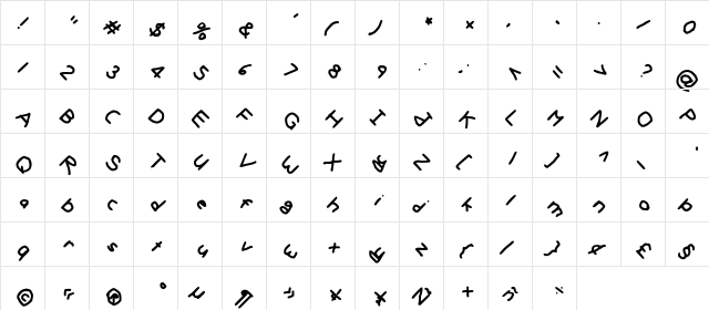 Gee_WP_Handwriting_2016_Skew Regular  glyph index