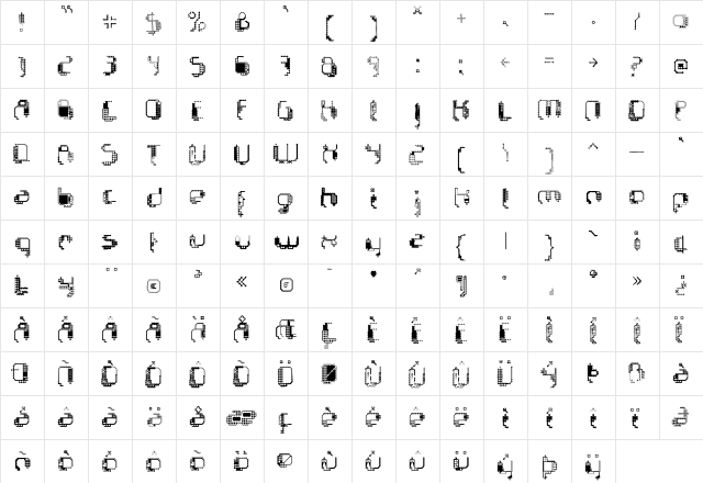 Chemo DirtyStroke  glyph index