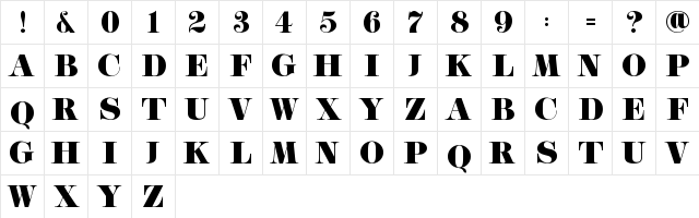 Michaela Demo Med Regular  glyph index