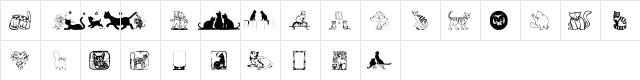 KarensKitties Regular  glyph index