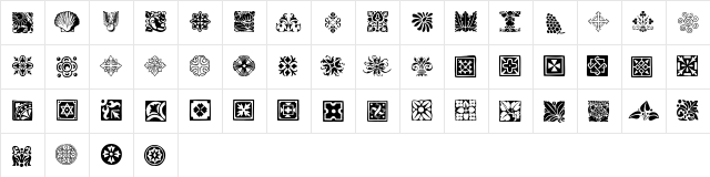 PrintersOrnamentsTwo Regular  glyph index