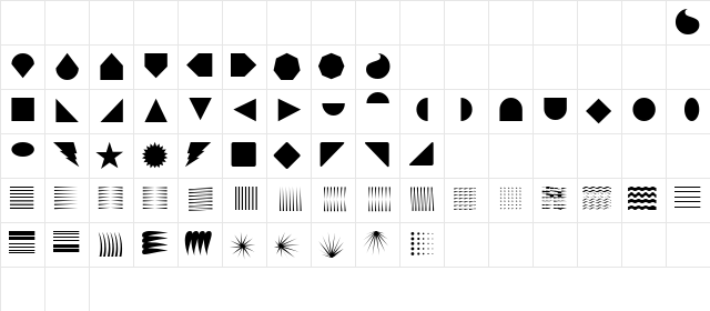 Instant Regular  glyph index