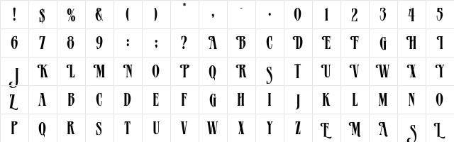 MazamaRegular Regular  glyph index