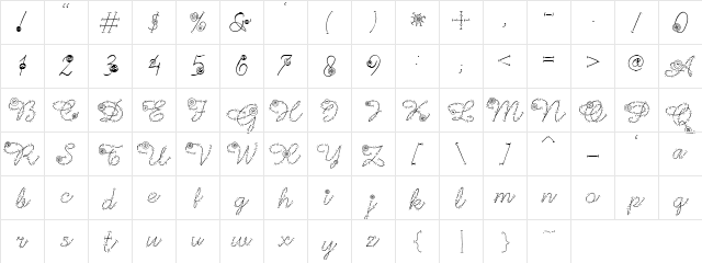 PC Stitches Regular  glyph index
