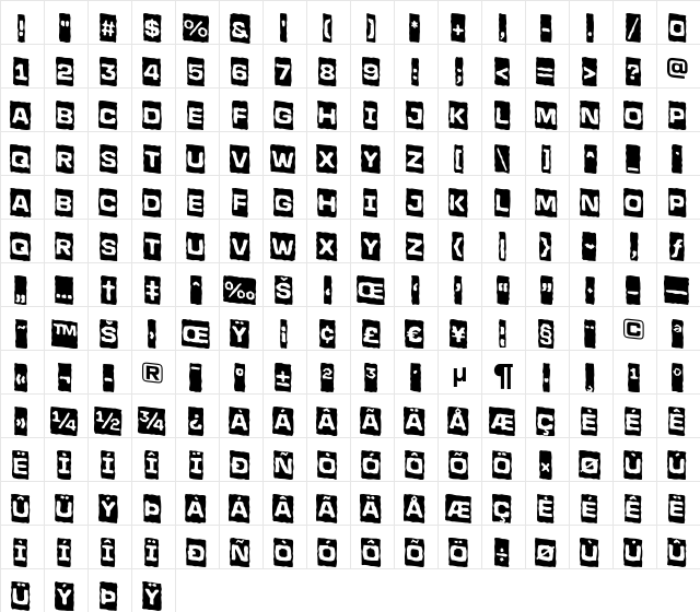a_LineaSansCmBrkDn Bold  glyph index