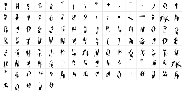 DeKonitials Regular  glyph index