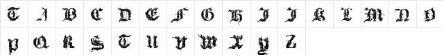 Diabolique Regular  glyph index