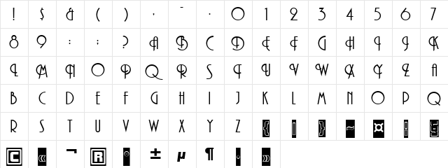 a_ConceptoTitulNrCmGr Regular  glyph index