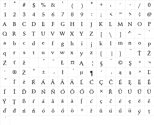 SchneidlerMedTEEMed Regular  glyph index