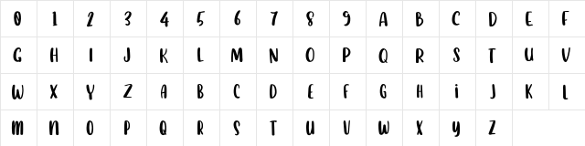 Dreamland FREE Regular  glyph index