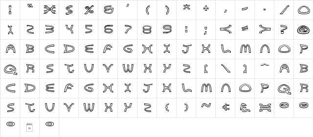 Golden Arches Outline Regular  glyph index