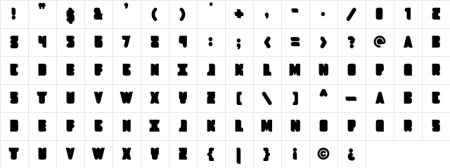 Dropship Regular  glyph index