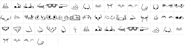 CreatureBuilderNose Regular  glyph index