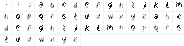 DrNO Regular  glyph index