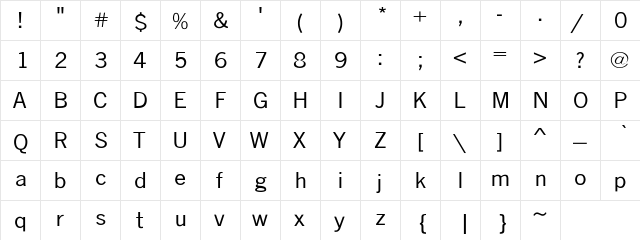 Abell Extended Regular  glyph index