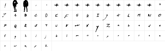 Zodiac hand Regular  glyph index