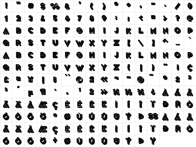 Variet頁rtist Regular  glyph index