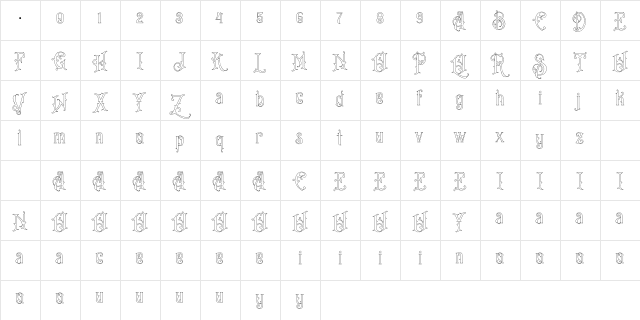 Bandits Outline  glyph index