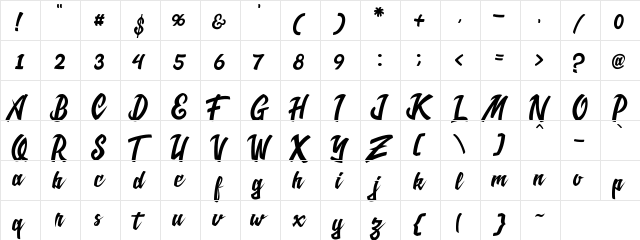 Cadass Demo Regular  glyph index