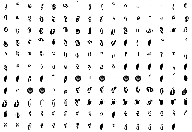 F2FProvinciali LT Std Regular  glyph index