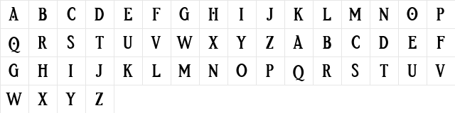 Etherion FREE Regular  glyph index