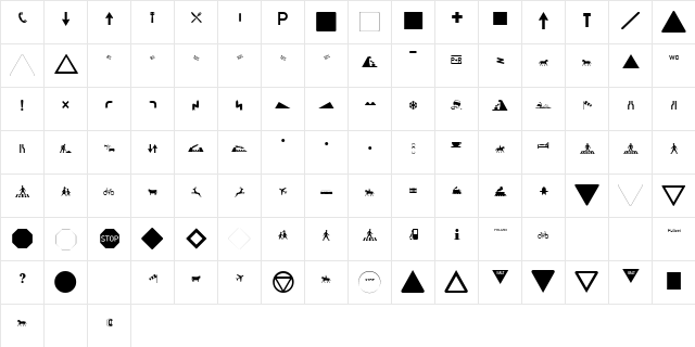 Zeichen Hundert Alt Regular  glyph index
