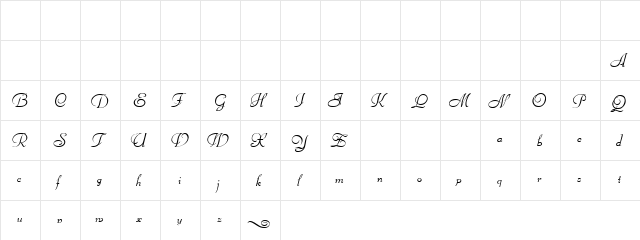 Bienville Regular  glyph index