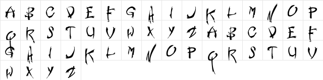 Nemesis Shareware Regular  glyph index