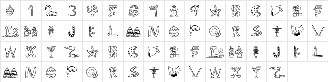 Scrap Festive Regular  glyph index