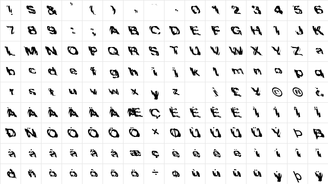 FZ WARPED 10 LEFTY Normal  glyph index