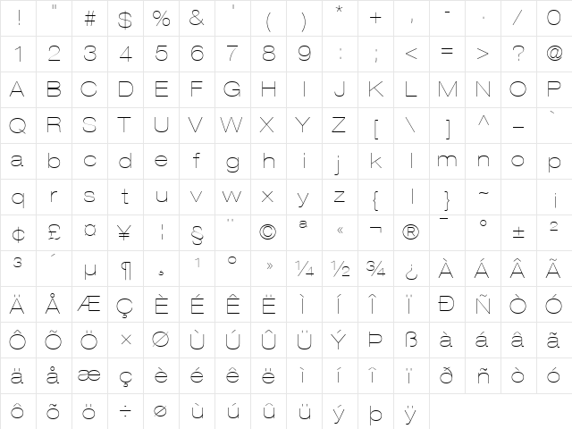 Context Reprise LightExp SSi Normal  glyph index