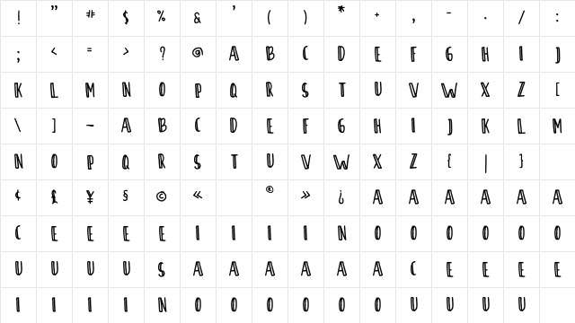 SontOyoloDemo Regular  glyph index