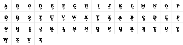 KR Anchors Away Regular  glyph index