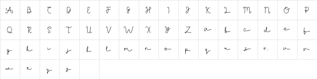 Agashi Signature Font Regular  glyph index