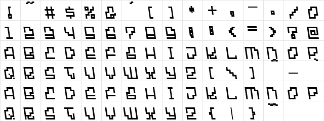 Paper Clips Regular  glyph index