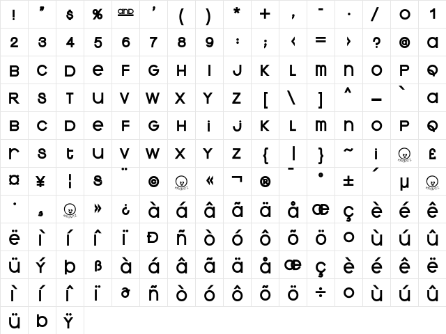 Kravitz ExtraThermal  glyph index