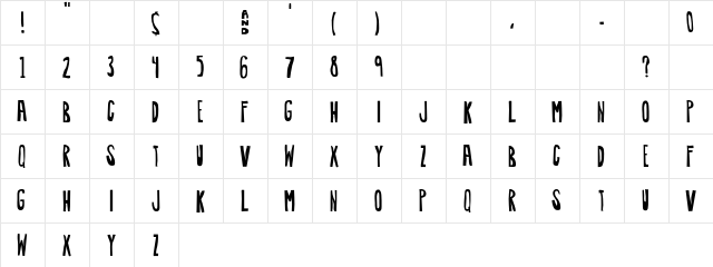Awkward Regular  glyph index