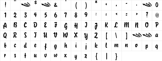 Soul Deep Regular  glyph index