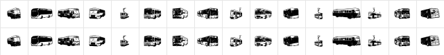 Public Transport Regular  glyph index