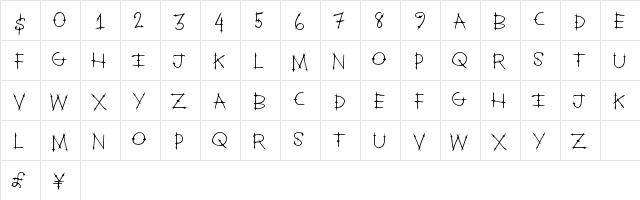 HeavenGate Regular  glyph index