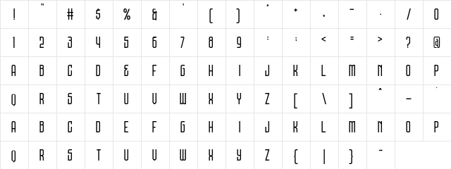 DNS Gibsons One Demo  glyph index