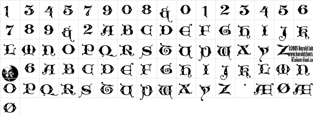 King Xmas Regular  glyph index